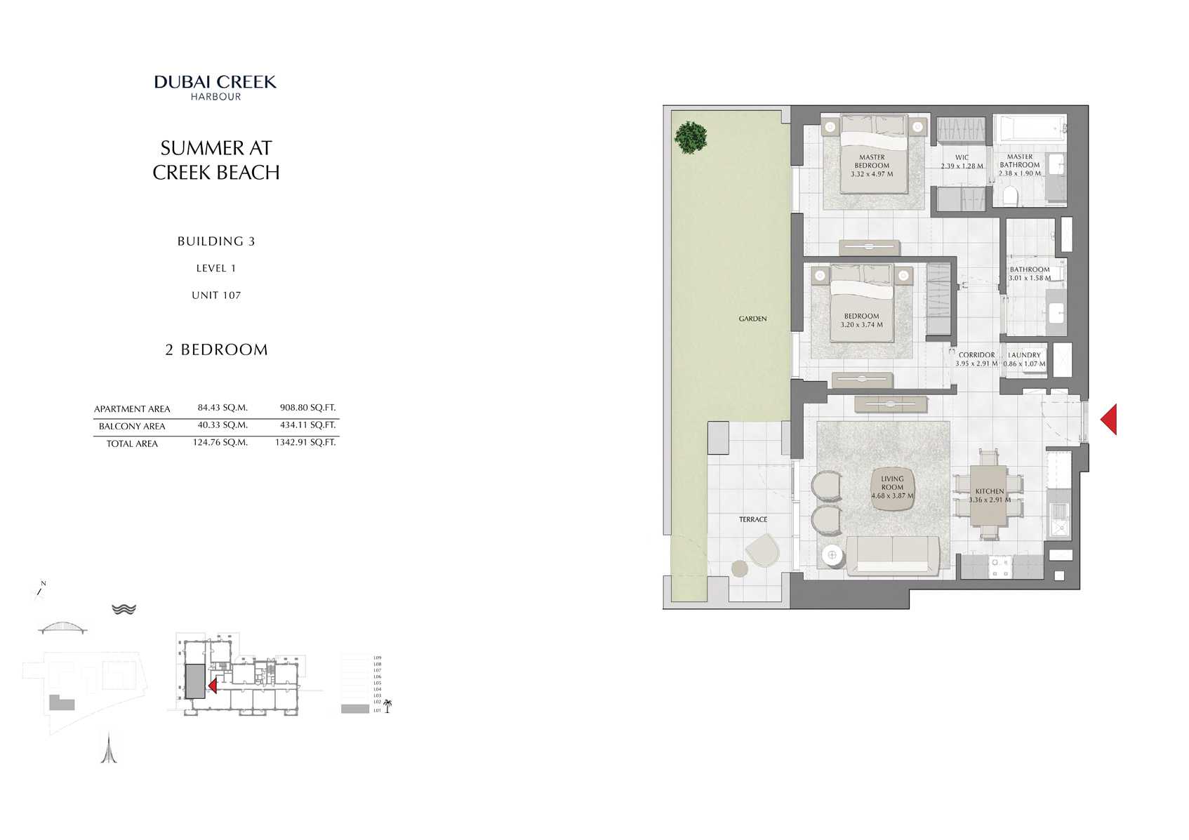 2 Br Building 3 Level 1 Unit 107, Size 1342 Sq Ft